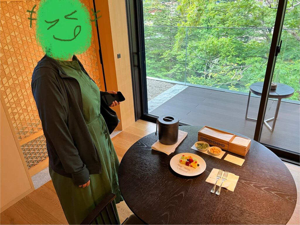 到着早々見つけて大はしゃぎのゆうこ