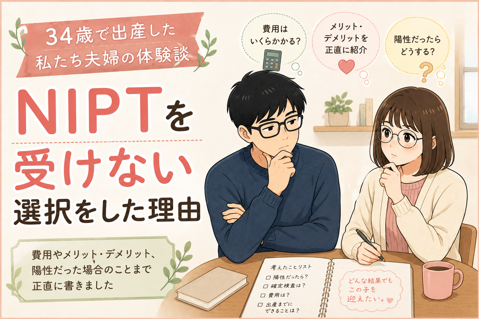 NIPTを受けない選択をした理由｜34歳で出産した私たち夫婦の体験談
